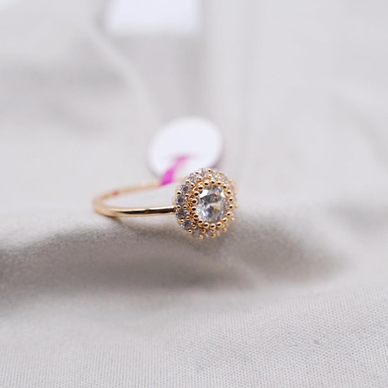 Inel floare placat cu aur 18k cu Cristale Zirconia